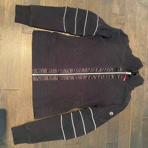 Lululemon Black Jacket with White Stripes
